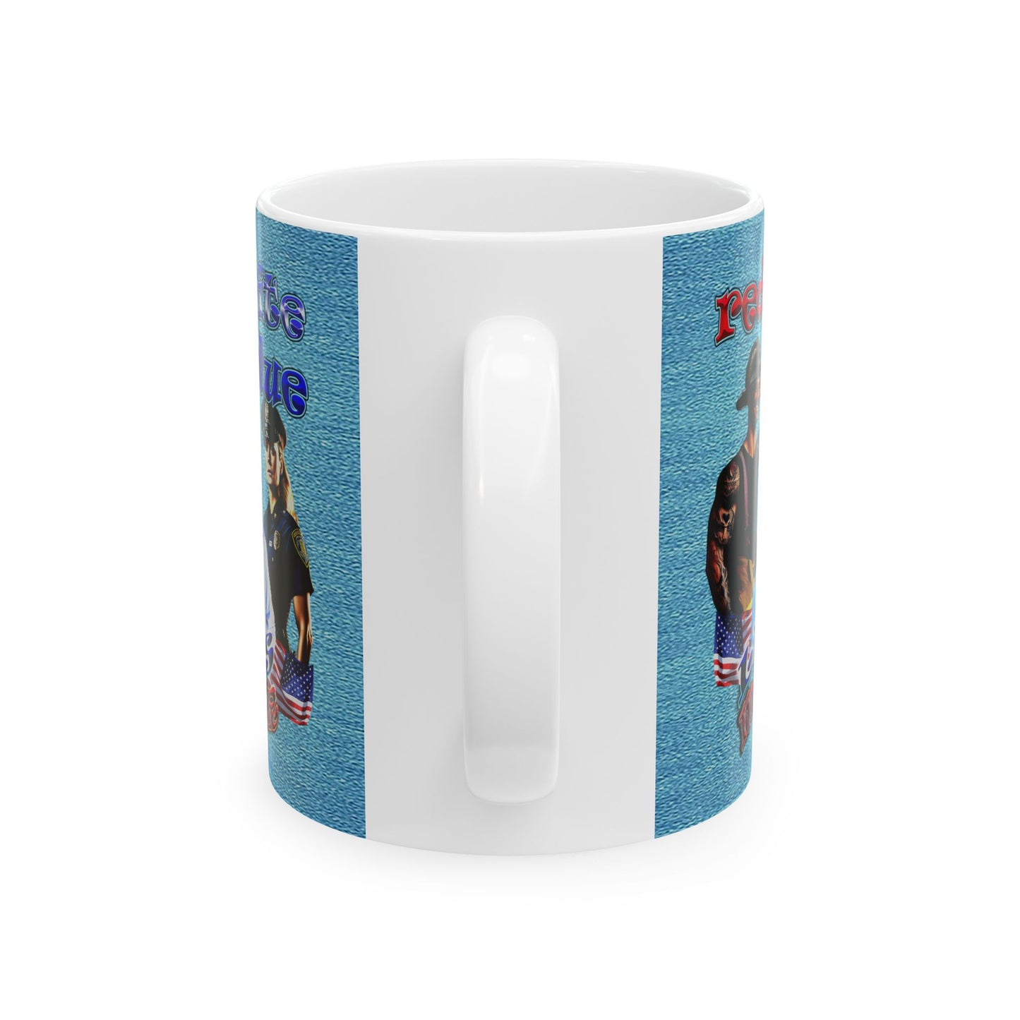 rw&b lives matter - White Mug (faded blue)