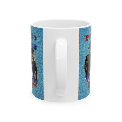rw&b lives matter - White Mug (faded blue)