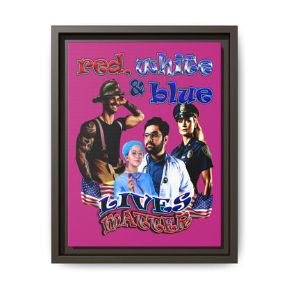 rw&b lives matter - framed canvas art (pink)