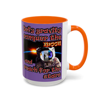 defy conquer reach - Accent Mug (light purple)