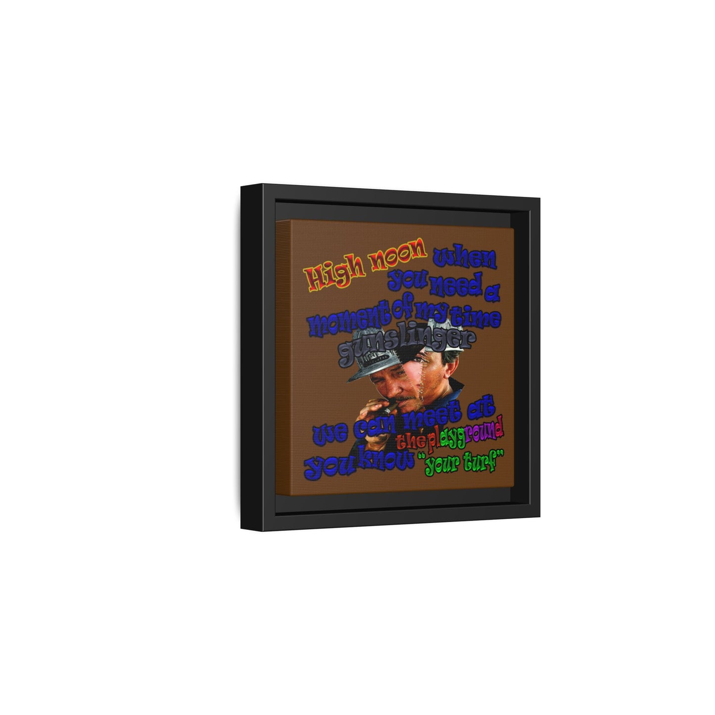 high noon - framed canvas art (brown)