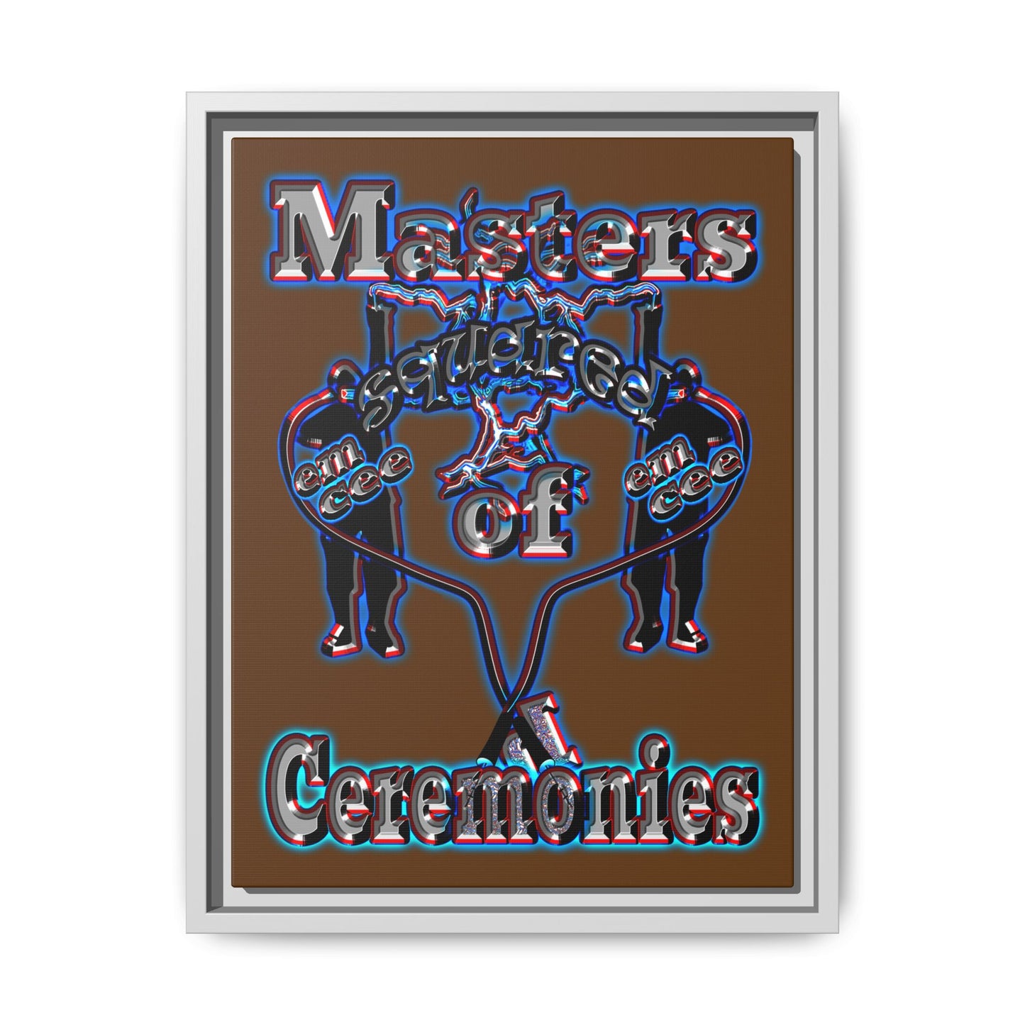 em cee squared - framed canvas art (brown)