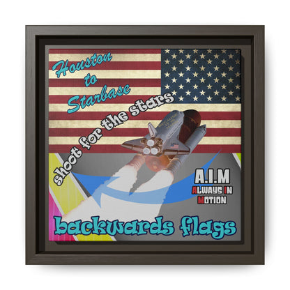 shoot for the stars - framed canvas art (rainbow split)