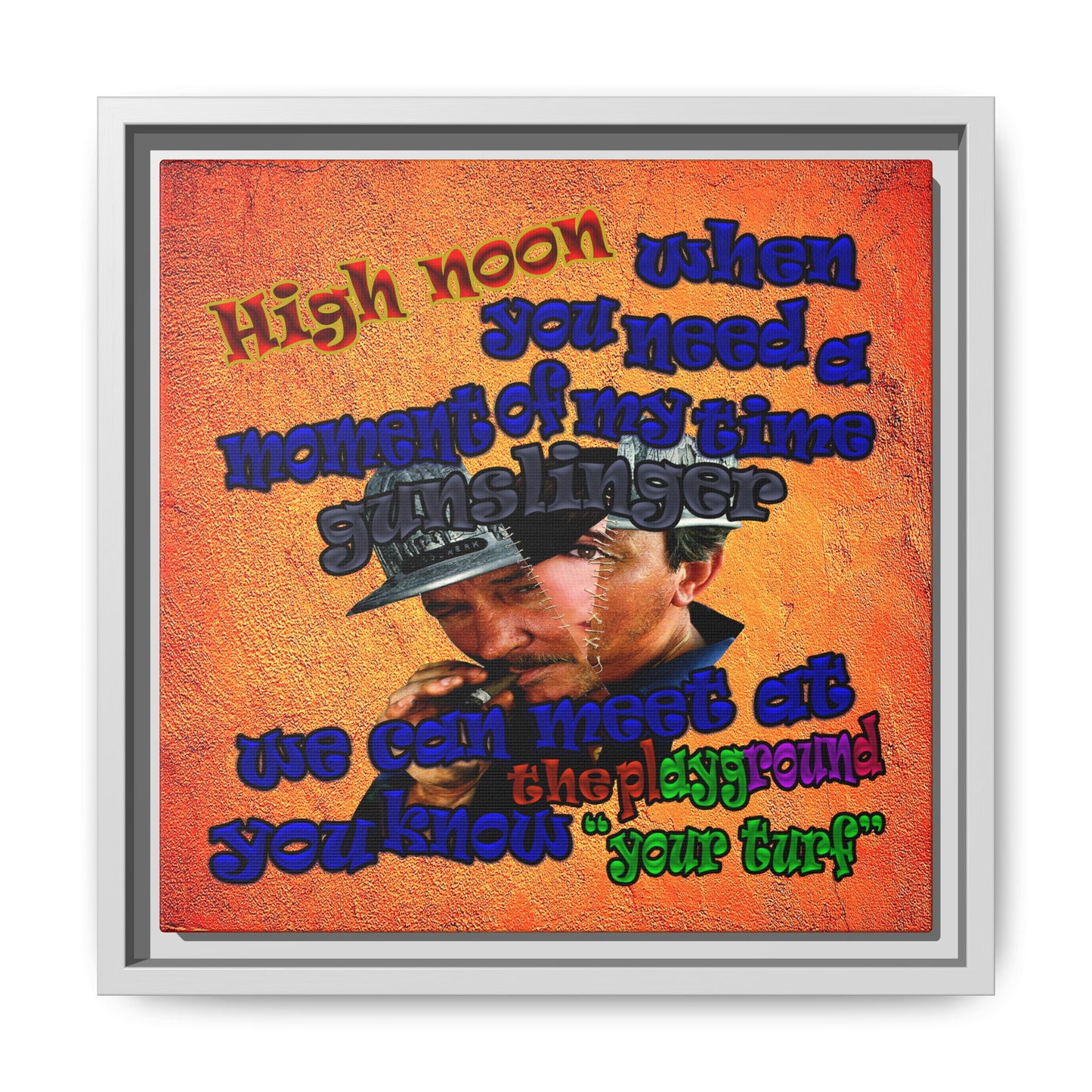high noon - framed canvas art (burnt orange)