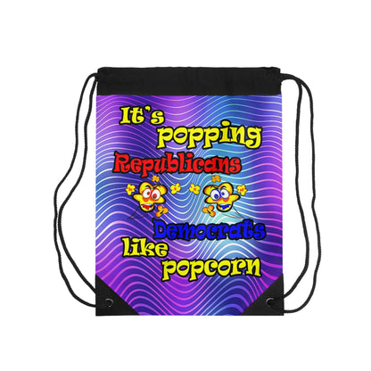 popping like popcorn - Drawstring Bag (purple wave)