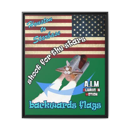 shoot for the stars - framed canvas art (dark green)