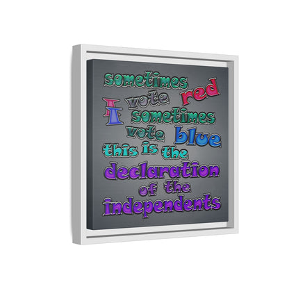 declaration of the independents - framed canvas art (grey-light grey)