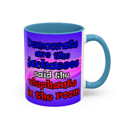 donkeys and elephants - Accent Mug (purple-pink wave)
