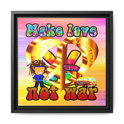 love peace - framed canvas art (color blur)