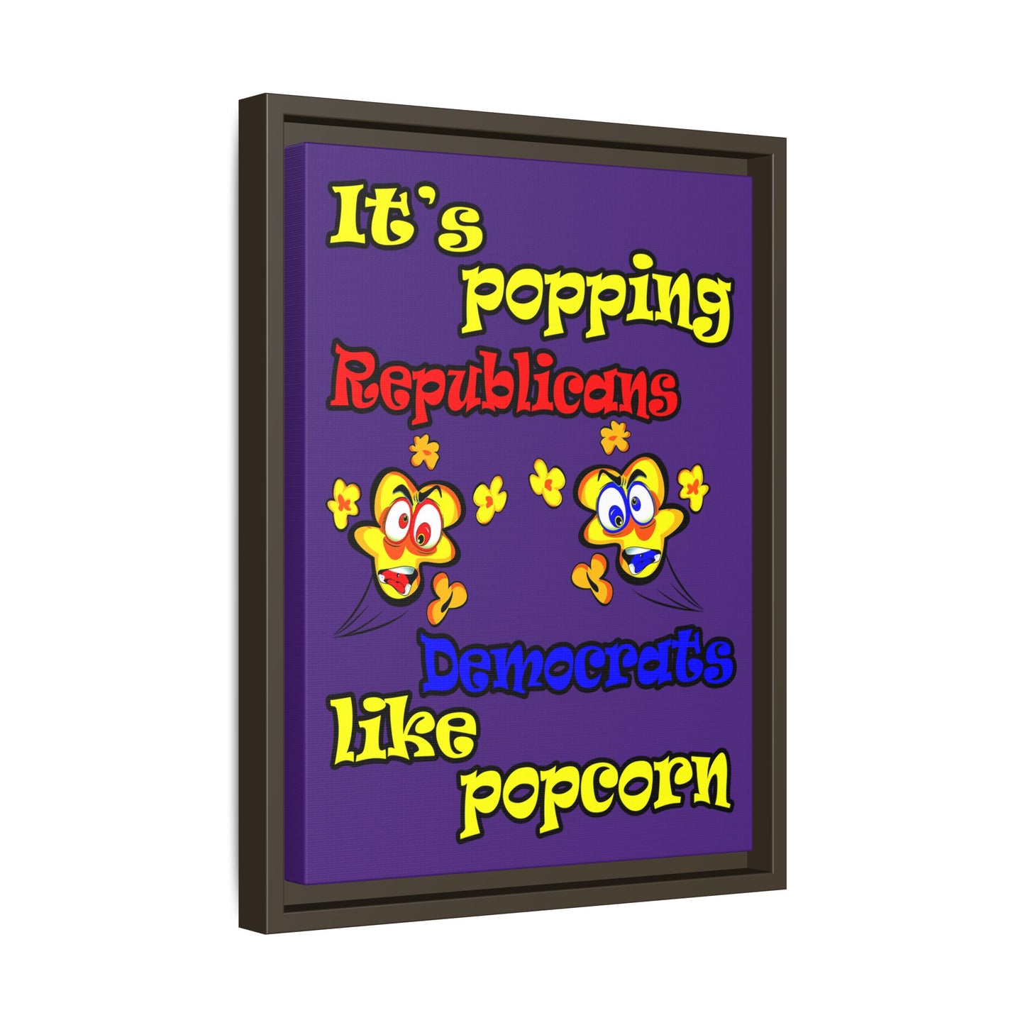 popping like popcorn - framed canvas art (purple)
