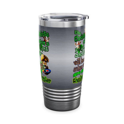christmas spirits of boston - Ringneck Tumbler, 20oz (brushed nickel)