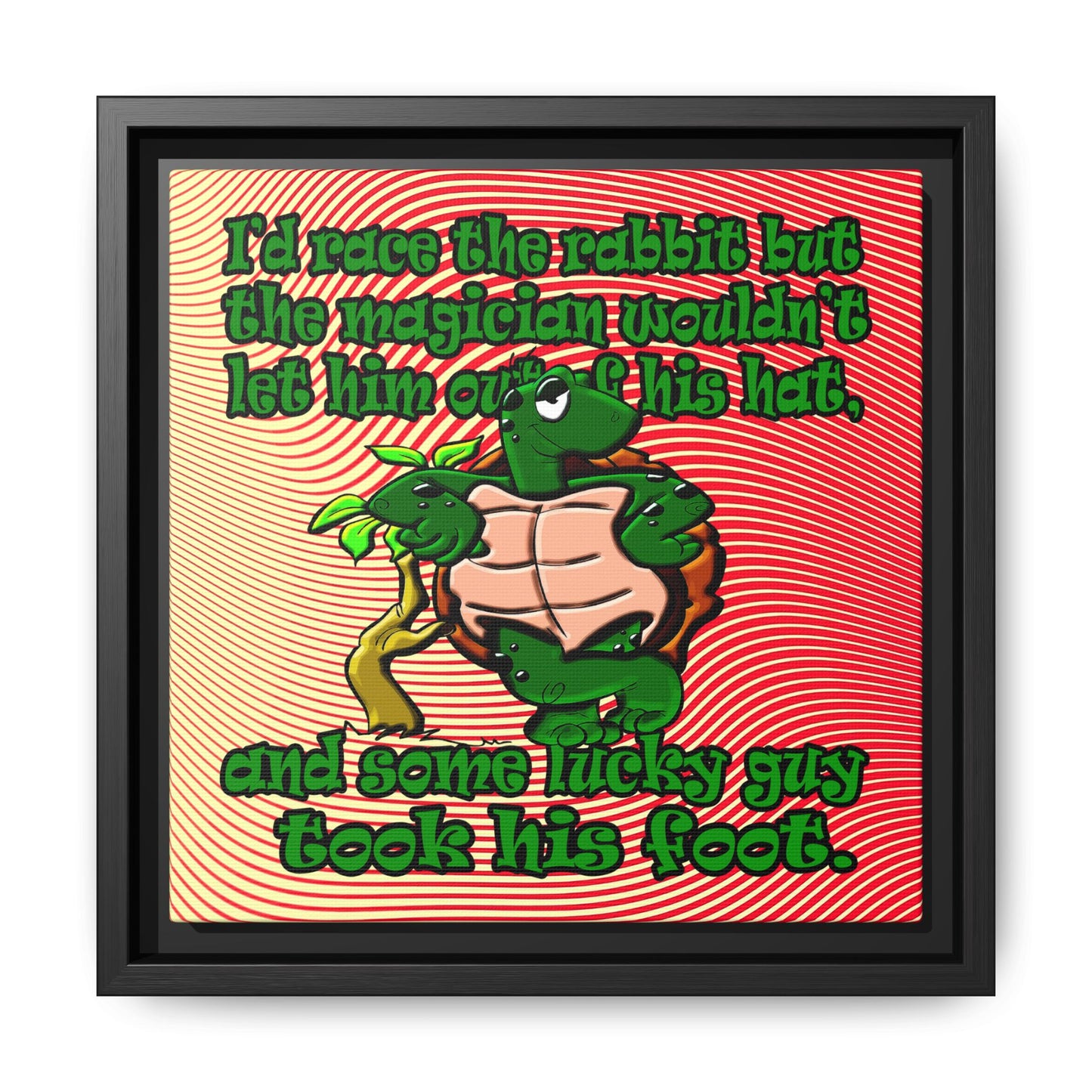 turtle race - framed canvas art (yellow-orange wave)