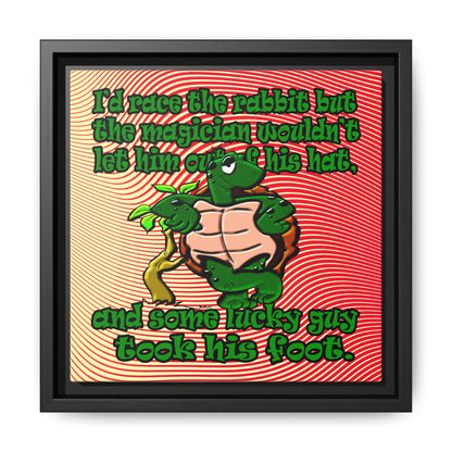 turtle race - framed canvas art (yellow-orange wave)
