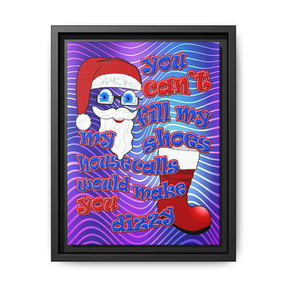 santa's shoes - framed canvas art (purple wave)