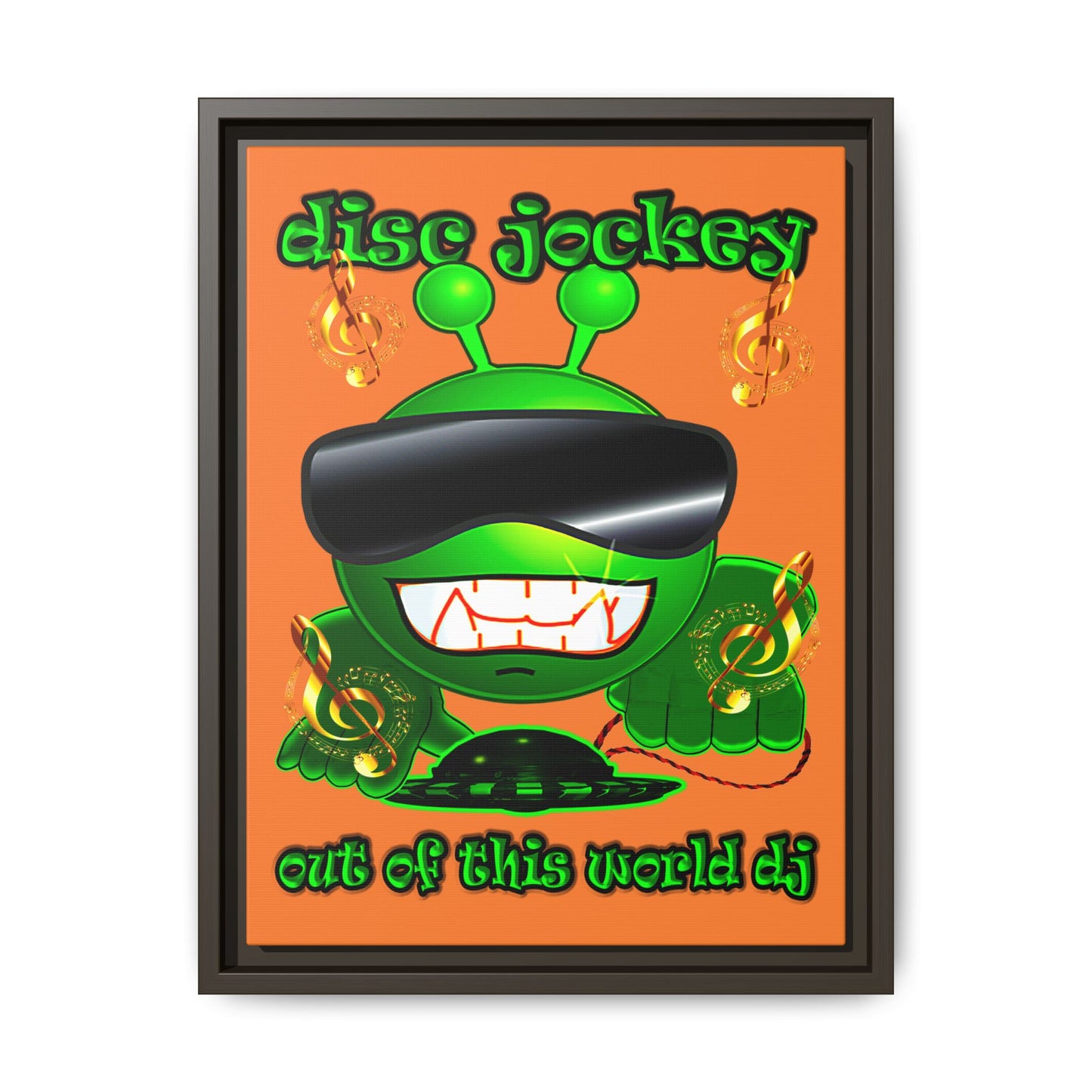 disc jockey - framed canvas art (crusta)