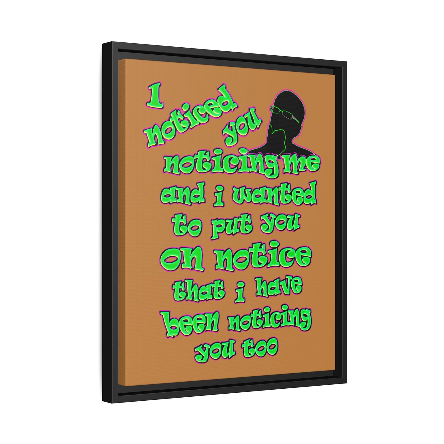 noticed you noticing - framed canvas art (light brown)