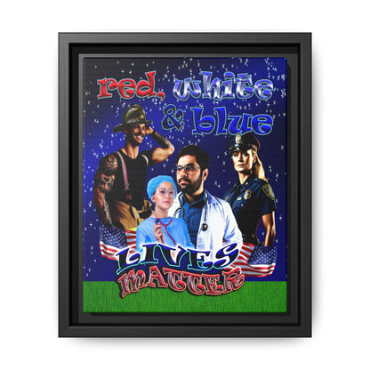rw&b lives matter - framed canvas art ('snoops' background)