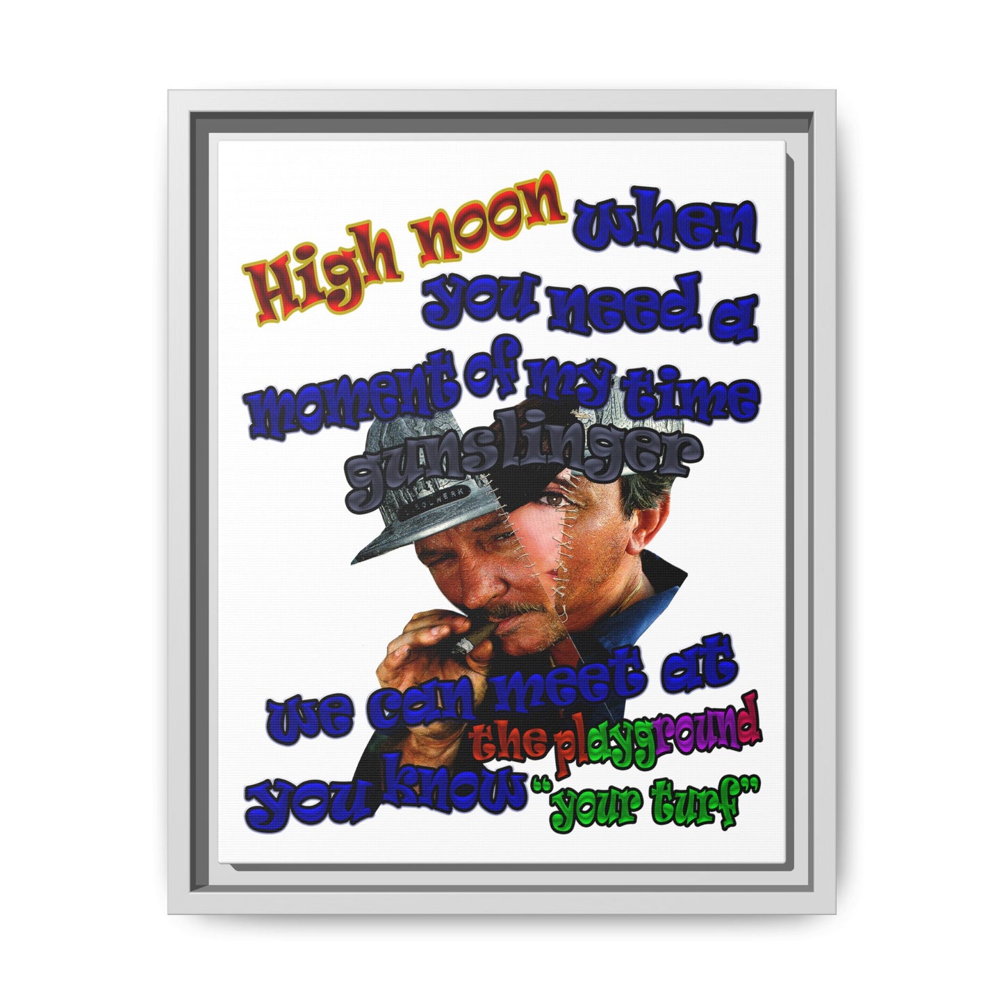 high noon - framed canvas art (white)