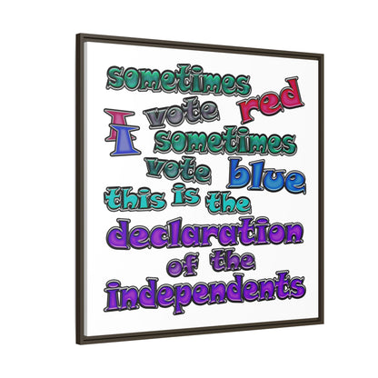 declaration of the independents - framed canvas art (white)