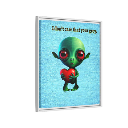 I don't care that your grey - framed canvas art (faded blue)