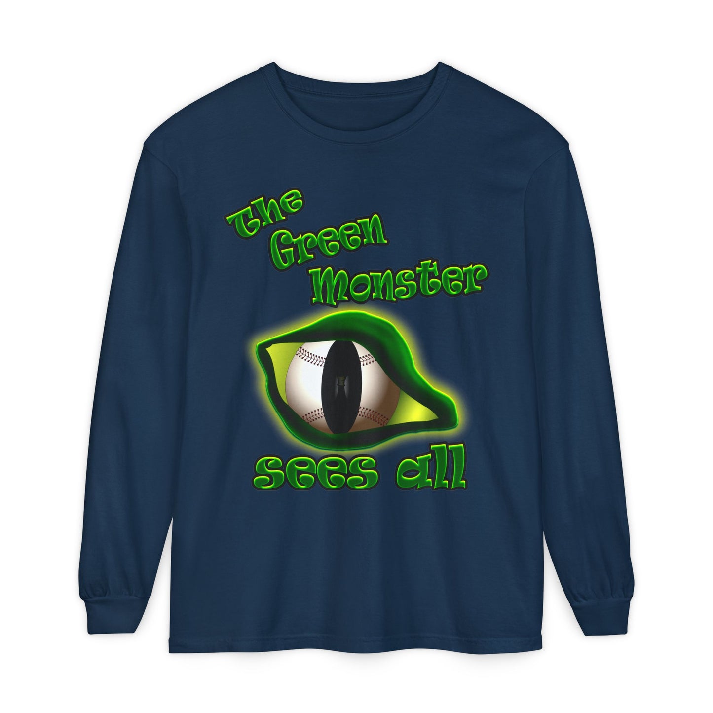 green monster - Unisex Garment-dyed Long Sleeve T-Shirt