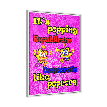 popping like popcorn - framed canvas art (pink swirl)