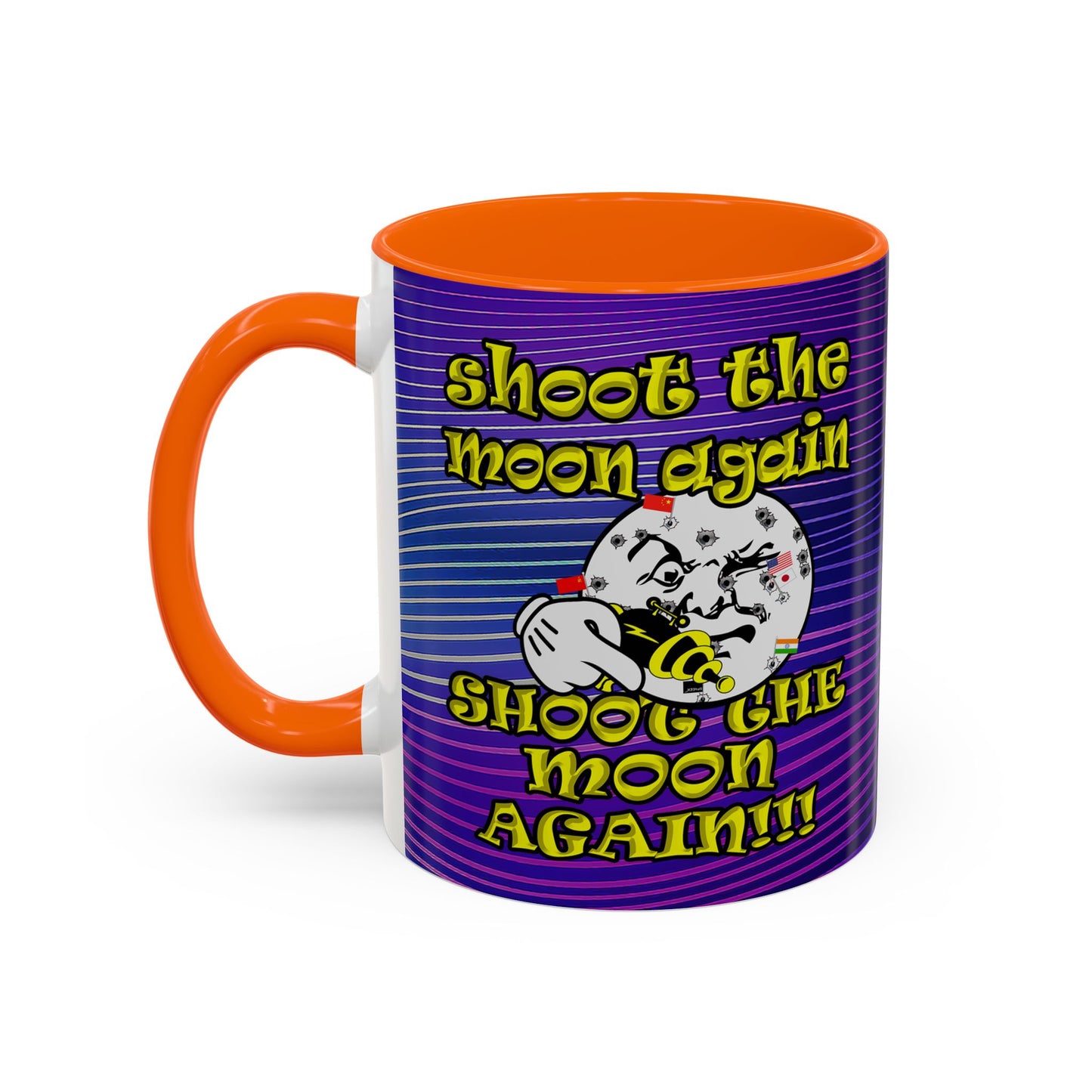 shoot the moon again - Accent Mug (purple wave)