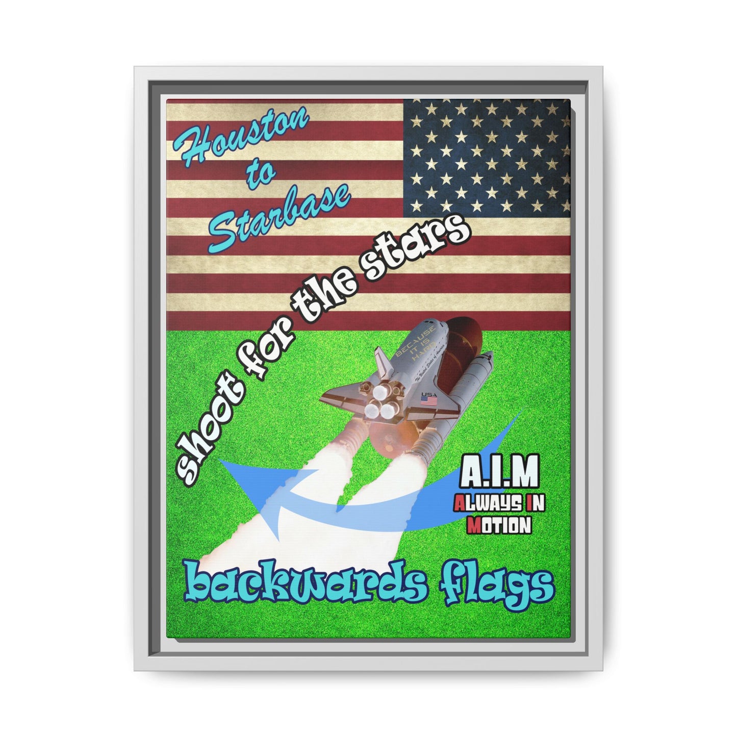 shoot for the stars - framed canvas art (green turf)