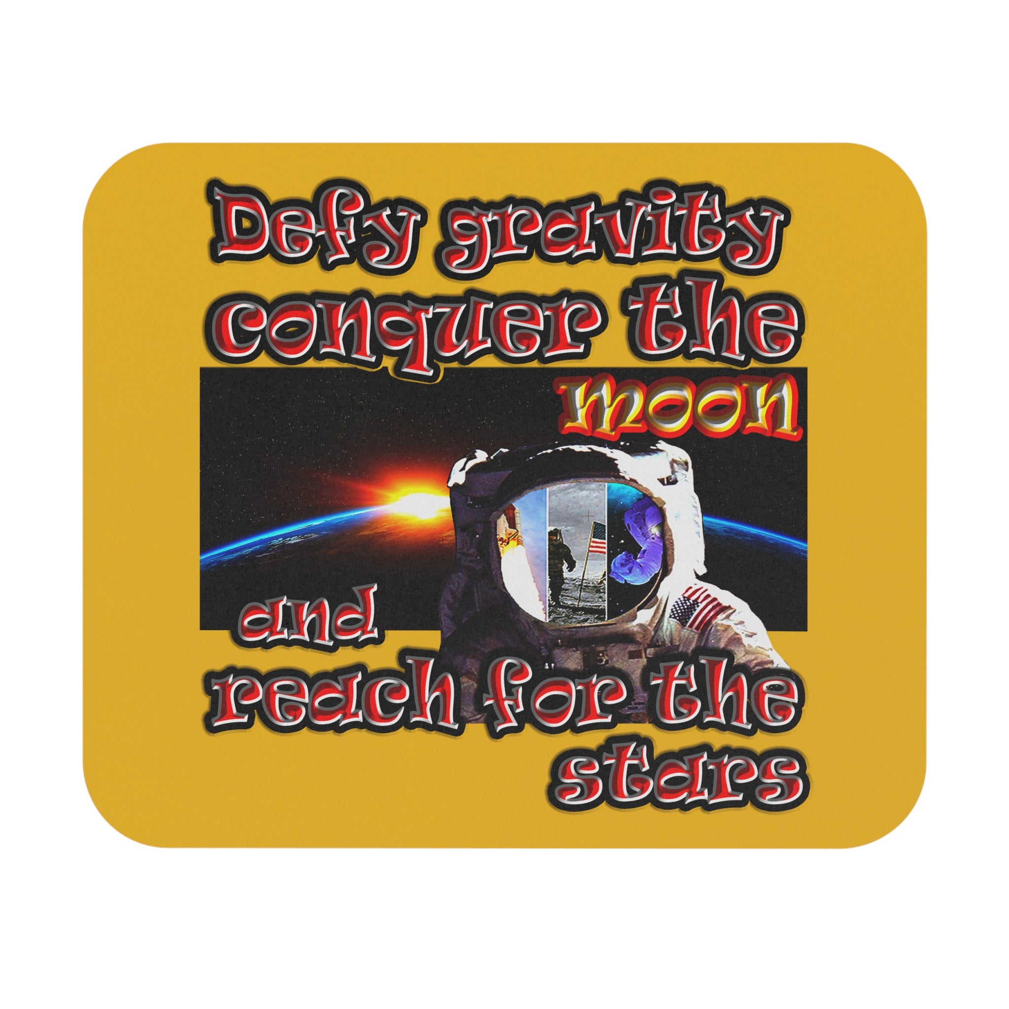 defy conquer reach - Mouse Pad (Rectangle) (yellow)