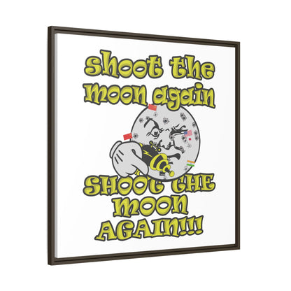 shoot the moon again - framed canvas art (white)