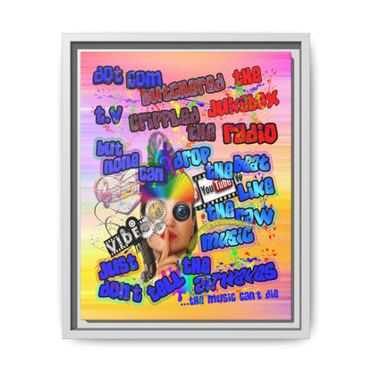 drop the beat - framed canvas art (color blur)