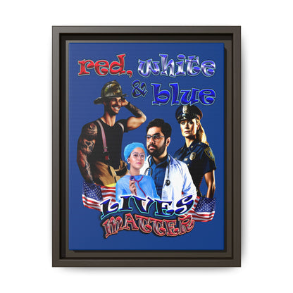 rw&b lives matter - framed canvas art (dark blue)