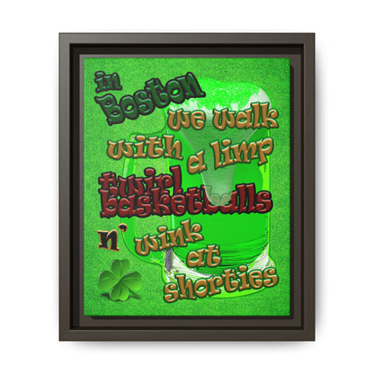 celtics logo - framed canvas art (green turf)