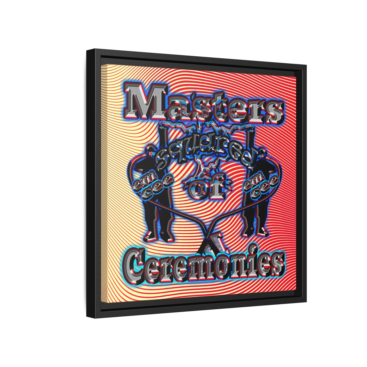 em cee squared - framed canvas art (yellow-orange wave)