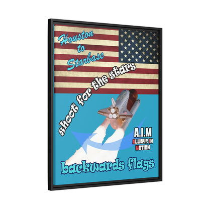 shoot for the stars - framed canvas art (turquoise)