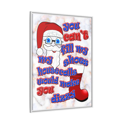 santa's shoes - framed canvas art (white marble)