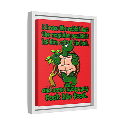 turtle race - framed canvas art (red)