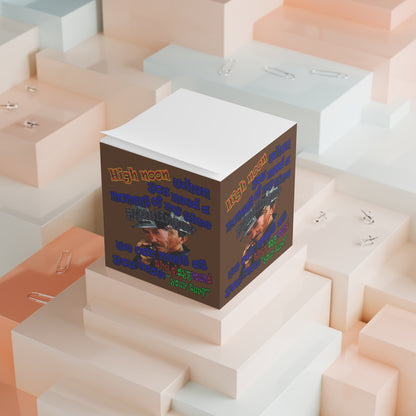 high noon - note cube (brown)