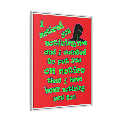 noticed you noticing - framed canvas art (red)