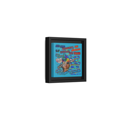 drop the beat - framed canvas art (turquoise)