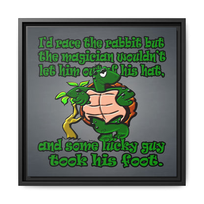 turtle race - framed canvas art (grey-light grey)
