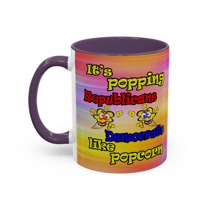 popping like popcorn - Accent Mug (color blur)