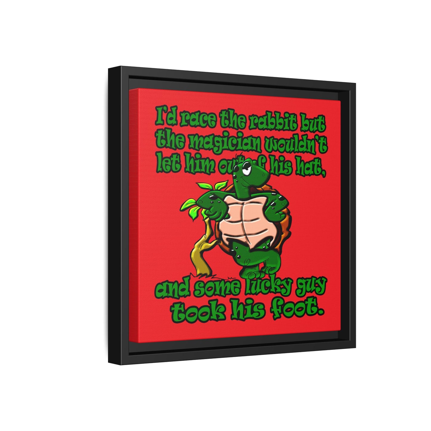 turtle race - framed canvas art (red)