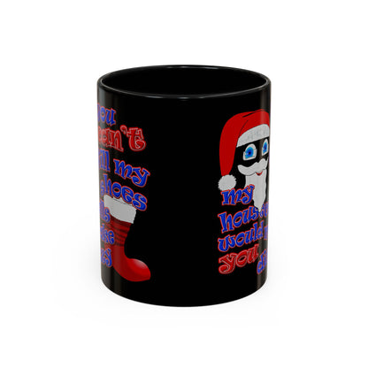 santa's shoes - Accent Mug (black)