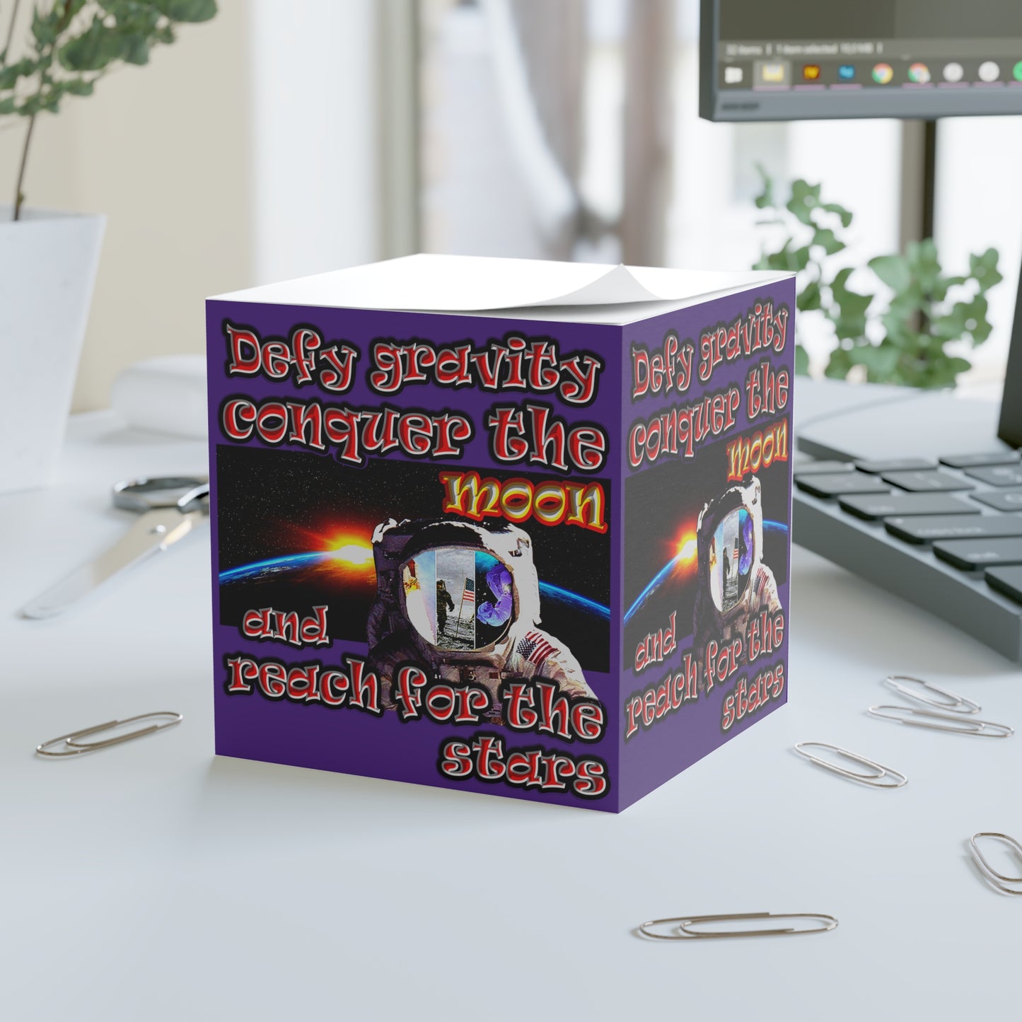 defy conquer reach - note cube (purple)