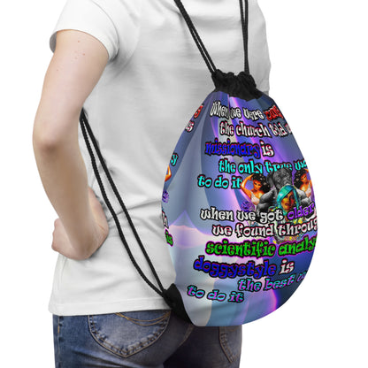 doggystyle - Drawstring Bag (grey-pink wave)
