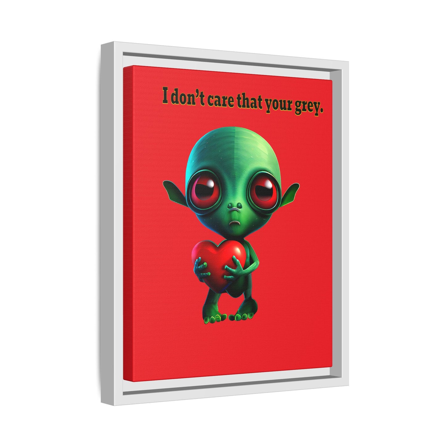 I don't care that your grey - framed canvas art (red)