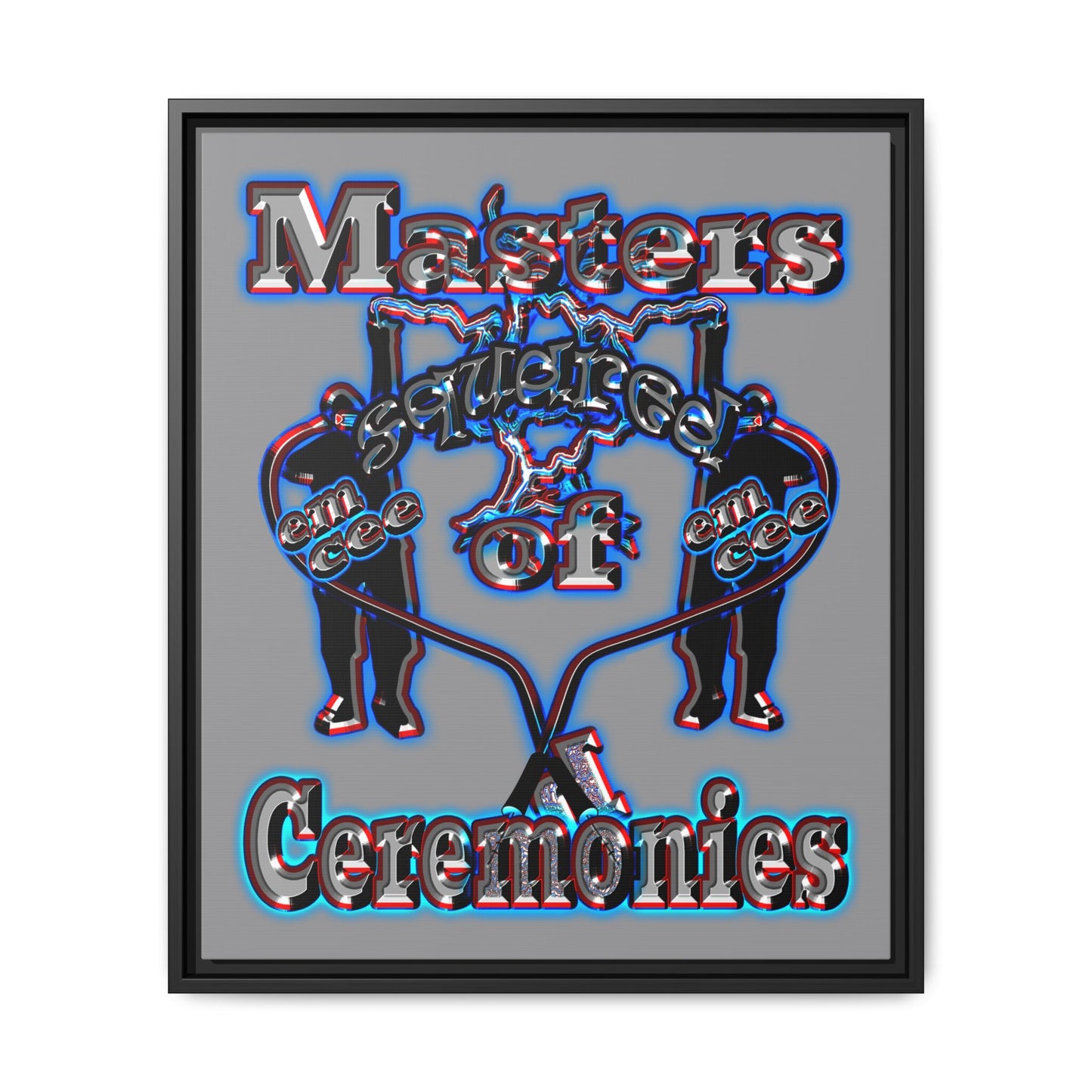 em cee squared - framed canvas art (grey)
