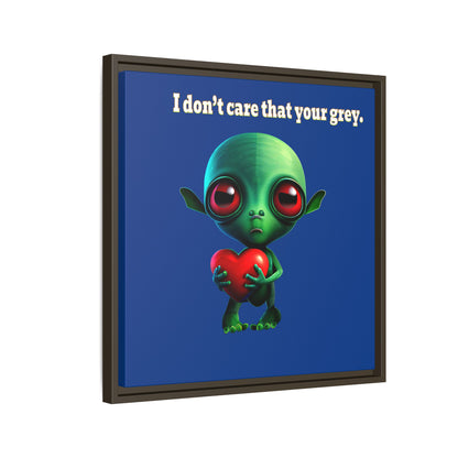 I don't care that your grey - framed canvas art (dark blue)