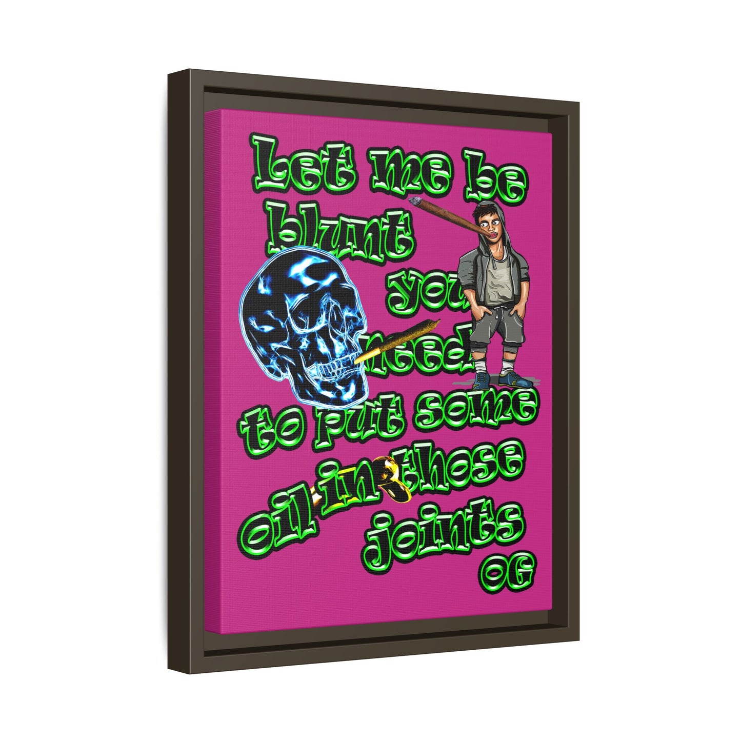 og - framed canvas art (pink)